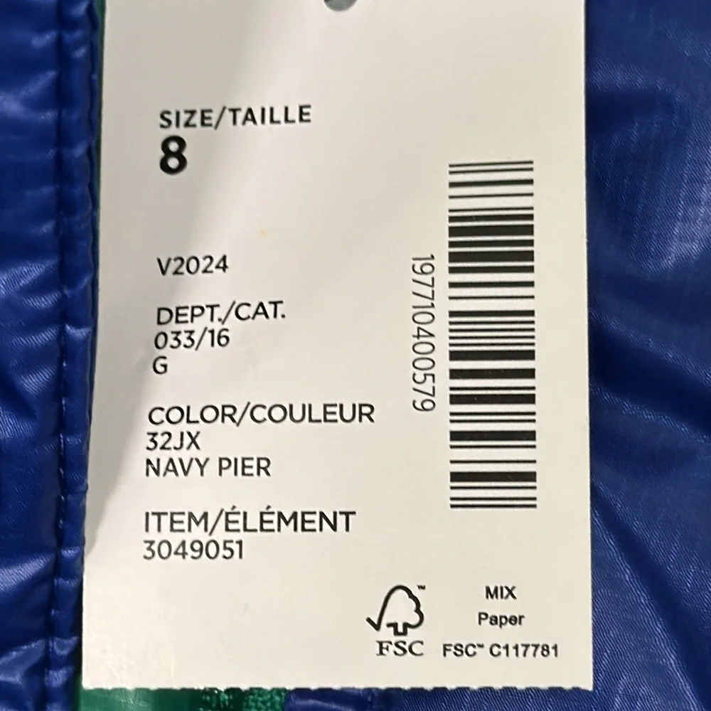 Gymboree Blue Quilted‎ Puffer Jacket Size 8